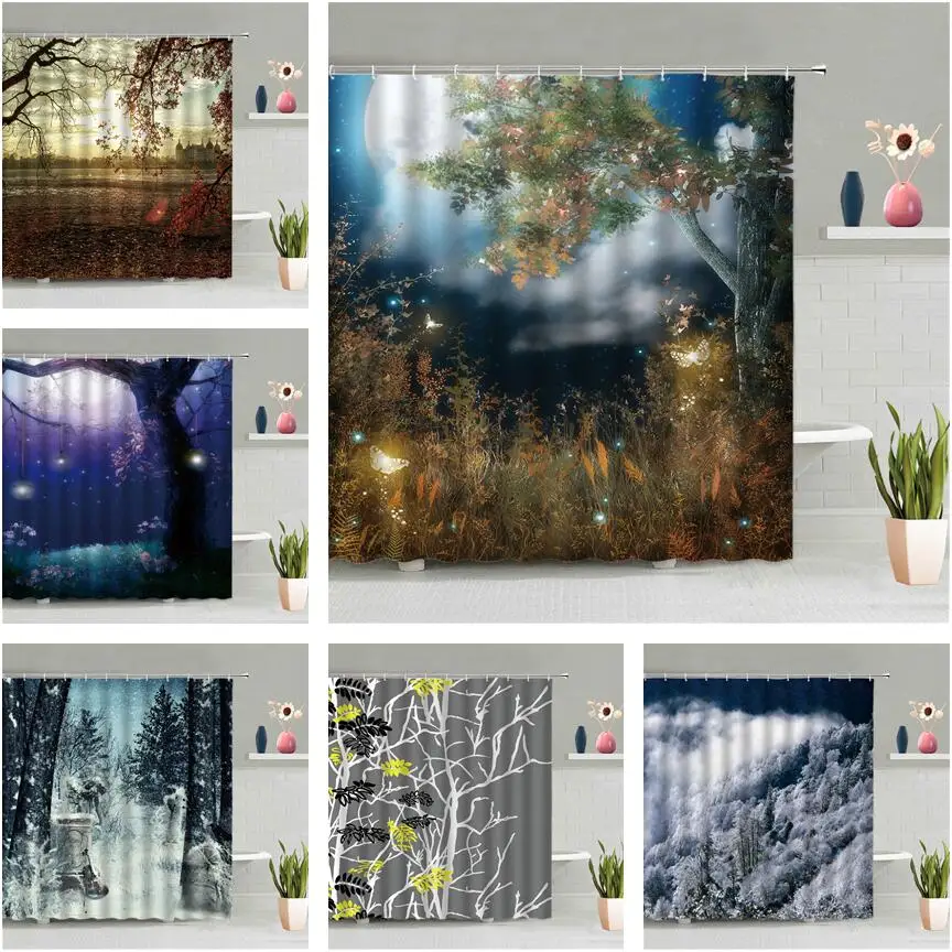 Dream Forest Shower Curtain Green Plant Tree Butterfly Scenery Waterproof Bathroom Screen Decor Wall Hanging Curtains Home Decor
Dream Forest Shower Curtain Green Plant Tree Butterfly Scenery Waterproof Bathroom Screen Decor Wall Hanging Curtains Home Decor