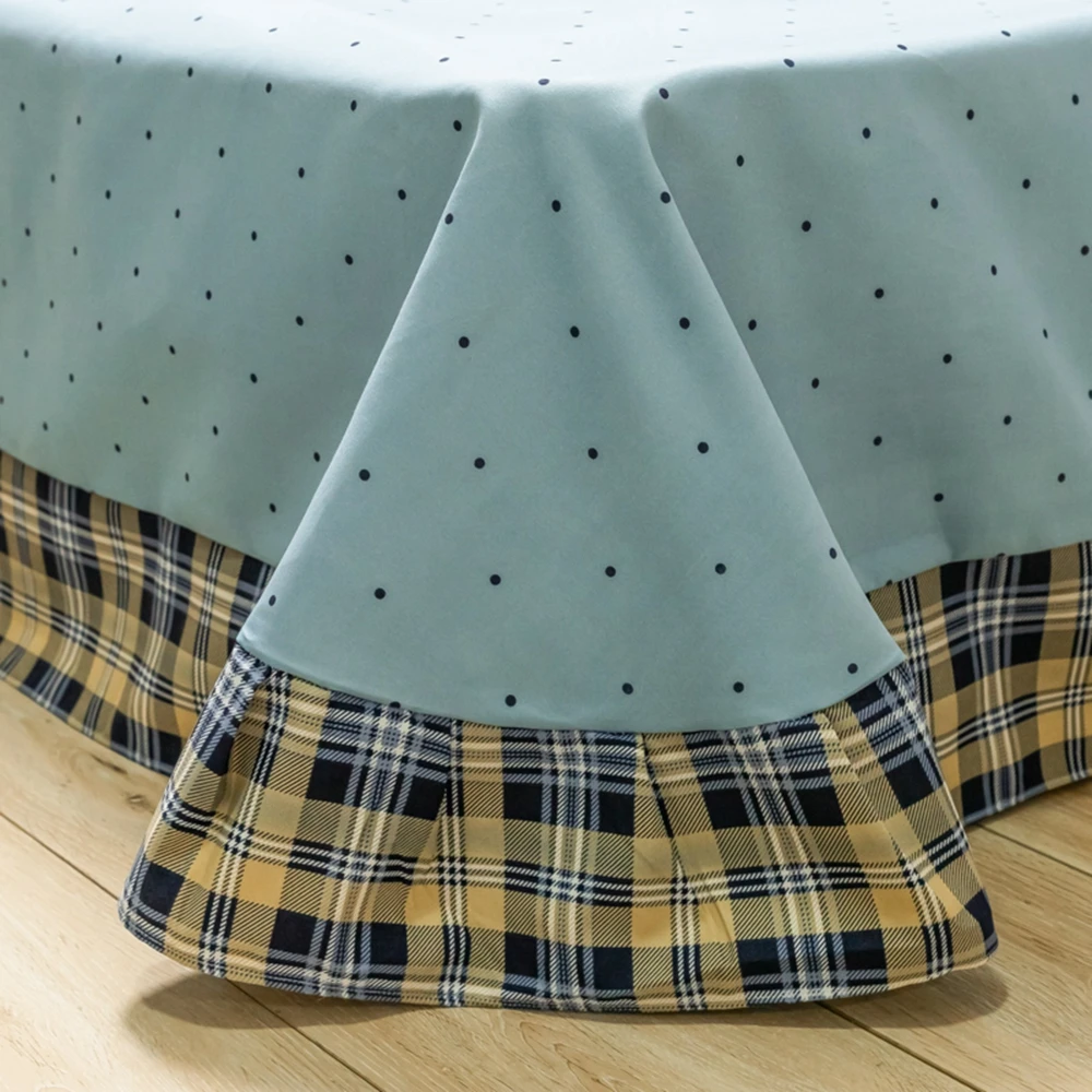 Yellow Blue Plaid Bedding Sets Lace Duvet Cover Lotus Leaf Edge AB Side For Home Single Double Bed Cover Sheets Sets on the bed
Yellow Blue Plaid Bedding Sets Lace Duvet Cover Lotus Leaf Edge AB Side For Home Single Double Bed Cover Sheets Sets on the bed