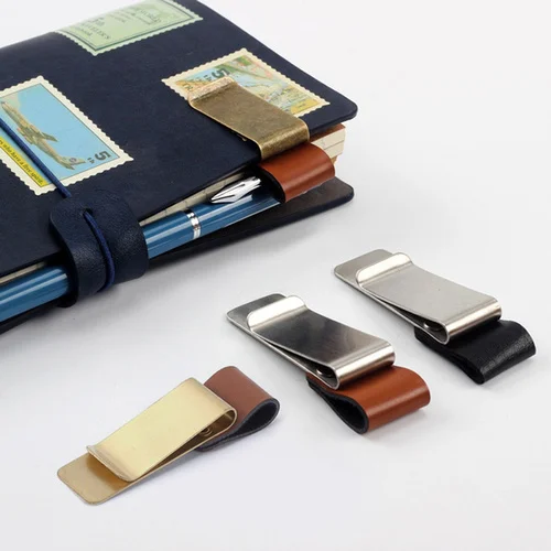 Pen Holder Retro Style Book Clip Journals For Notebook Stainless Steel+PU Leather Durable
Pen Holder Retro Style Book Clip Journals For Notebook Stainless Steel+PU Leather Durable