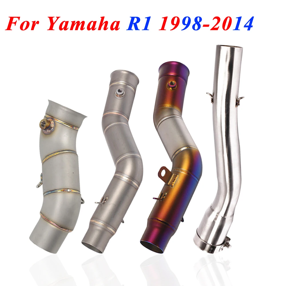 Motorcycle Exhaust For Yamaha YZF-R1 R1 1998 - 2014 2013 2012 2011 Modified Connection Middle Link Pipe Muffler Moto Accessories 
Motorcycle Exhaust For Yamaha YZF-R1 R1 1998 - 2014 2013 2012 2011 Modified Connection Middle Link Pipe Muffler Moto Accessories