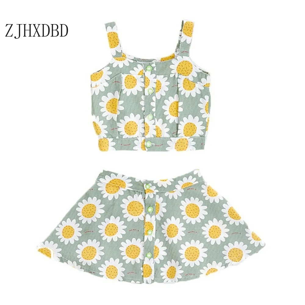 Baby Girls Clothes Set 2020 Summer Girls' Baby Style Sets Print Sun Flower Short Sling Top + Short Dress Skirt Two Piece Suits
Baby Girls Clothes Set 2020 Summer Girls' Baby Style Sets Print Sun Flower Short Sling Top + Short Dress Skirt Two Piece Suits
