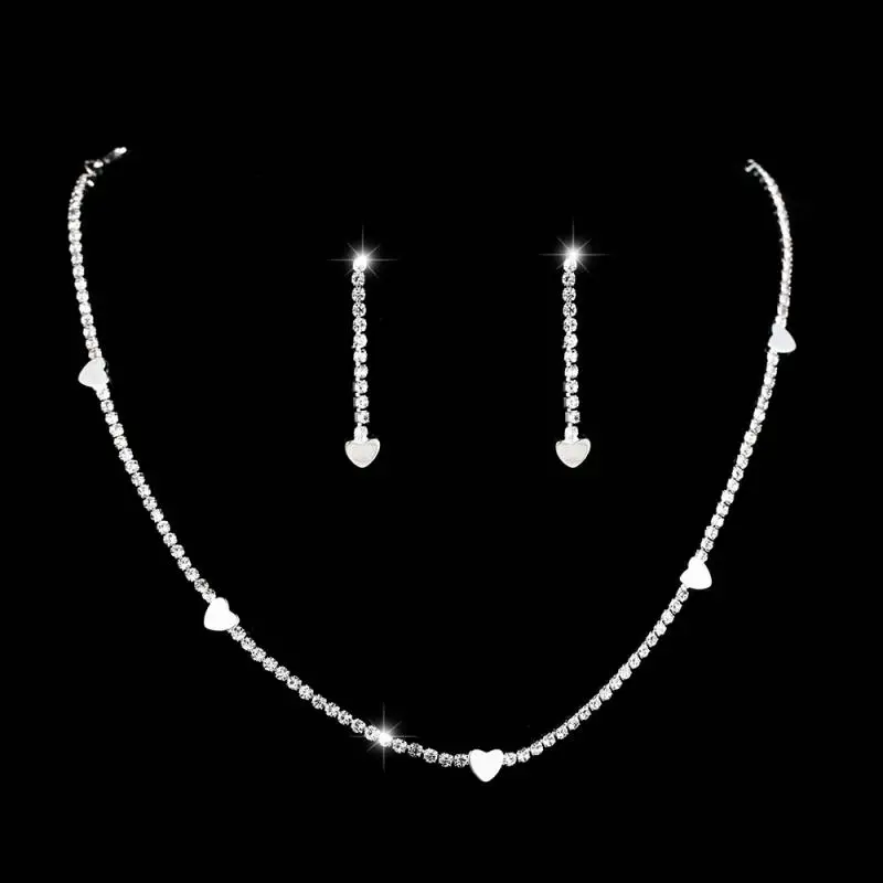 Two-Piece Jewelry Set Bling Cubic Zirconia Cute Heart Charm Earrings Necklace for Women Trendy Jewelry Gifts
Two-Piece Jewelry Set Bling Cubic Zirconia Cute Heart Charm Earrings Necklace for Women Trendy Jewelry Gifts