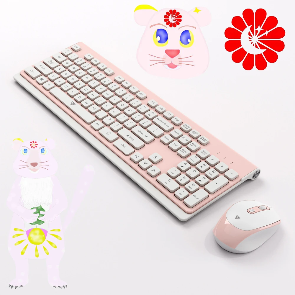 Cute Pink Girl 2.4G Wireless Keyboard and Mouse Set Notebook Desktop Universal Wireless Keyboard and Mouse combos
Cute Pink Girl 2.4G Wireless Keyboard and Mouse Set Notebook Desktop Universal Wireless Keyboard and Mouse combos