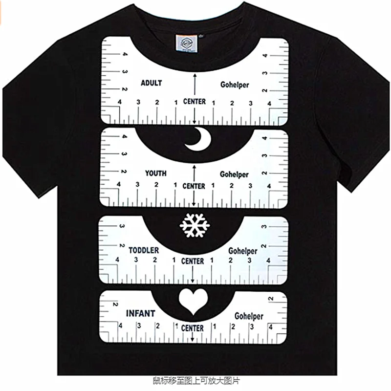 4Pcs/Set T-Shirt Alignment Ruler For Guiding T-Shirt Cloth Design Fashion Rulers With Size Chart For Adult Youth Toddler Tool
4Pcs/Set T-Shirt Alignment Ruler For Guiding T-Shirt Cloth Design Fashion Rulers With Size Chart For Adult Youth Toddler Tool