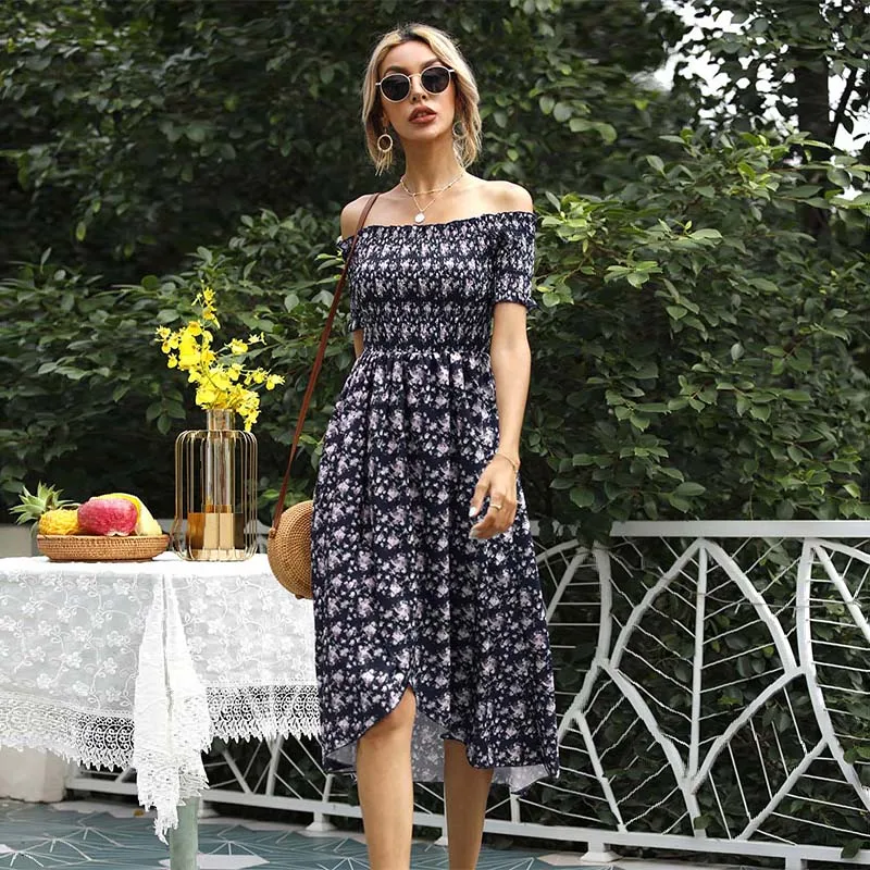 2021 Summer New Boho Slash Neck Short Sleeve Dress Women Floral Print Elegant High Waist Dresses Ladies Ches Wrapping Dress
2021 Summer New Boho Slash Neck Short Sleeve Dress Women Floral Print Elegant High Waist Dresses Ladies Ches Wrapping Dress