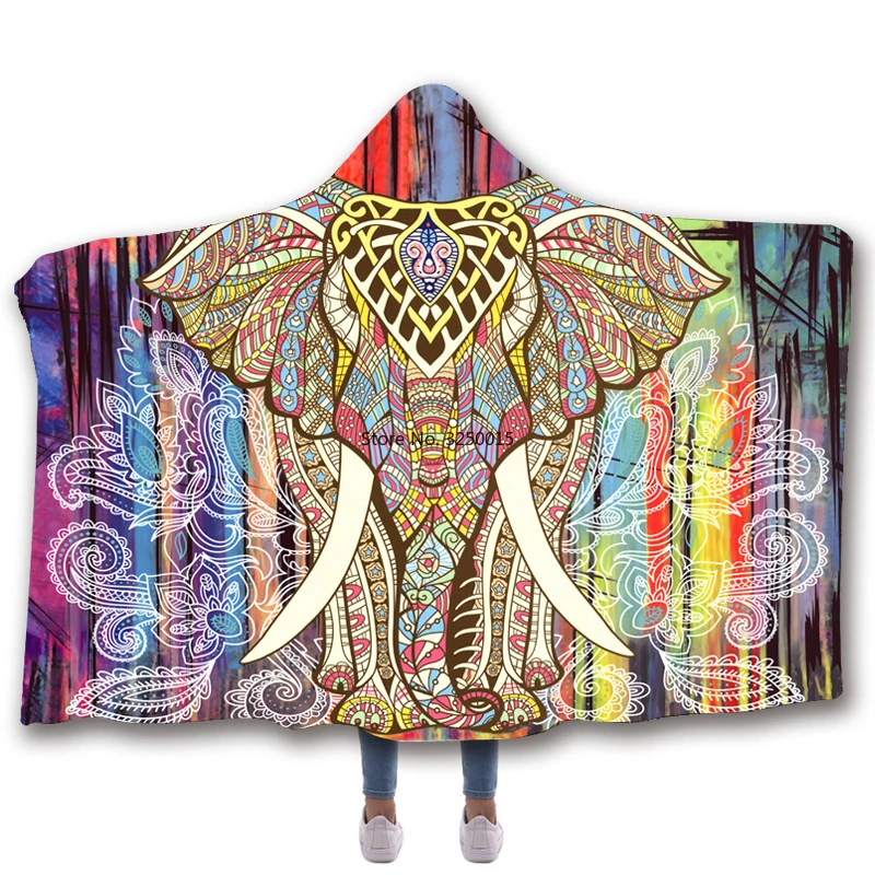 Elephant 3d Printed Pattern Hooded Blanket Cloak Magic Thicken Lint Warm Wearable Fleece Throw Wool Blankets For Adults Kids
Elephant 3d Printed Pattern Hooded Blanket Cloak Magic Thicken Lint Warm Wearable Fleece Throw Wool Blankets For Adults Kids