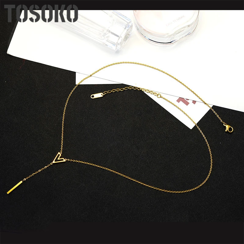 TOSOKO Tictok Ins Hot V-Shaped Long Oil Dripping Clavicle Color Necklace For Women Titanium Steel Stainless Steel Neck BSP250
TOSOKO Tictok Ins Hot V-Shaped Long Oil Dripping Clavicle Color Necklace For Women Titanium Steel Stainless Steel Neck BSP250