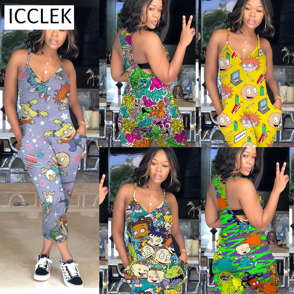ICCLEK Wholesale Items Summer Women Jumpsuit Colorful Cartoon Print Jumpsuit Multi-color Multi-size Ladies Jumpsuit
ICCLEK Wholesale Items Summer Women Jumpsuit Colorful Cartoon Print Jumpsuit Multi-color Multi-size Ladies Jumpsuit
