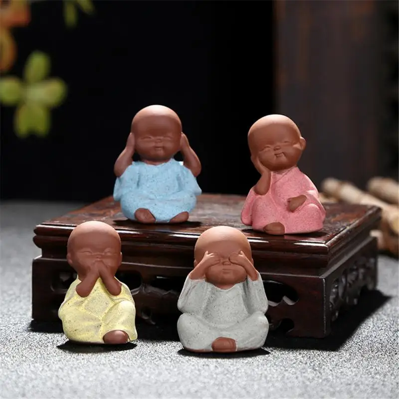 4pcs Ceramic Ornaments Monk Small Buddha Statue Monk Figurine Tathagata India Yoga Mandala Tea Pet Purple Ceramic Crafts
4pcs Ceramic Ornaments Monk Small Buddha Statue Monk Figurine Tathagata India Yoga Mandala Tea Pet Purple Ceramic Crafts