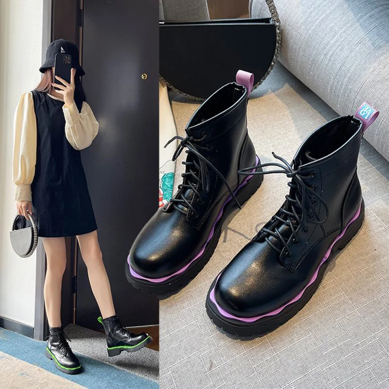 Green Fluorescent Student Lace-up Riding Boots Women Creepers Motorcycle Botas Mujer Winter Shoes Chic Knight Ankle Botines Hot
Green Fluorescent Student Lace-up Riding Boots Women Creepers Motorcycle Botas Mujer Winter Shoes Chic Knight Ankle Botines Hot