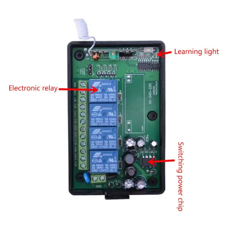 4CH Remote Wireless Controller 315MHZ 433MHZ + 500G 4x4 Buttons for AK-04S-85-220V Independent Circuit Coding Technology
4CH Remote Wireless Controller 315MHZ 433MHZ + 500G 4x4 Buttons for AK-04S-85-220V Independent Circuit Coding Technology