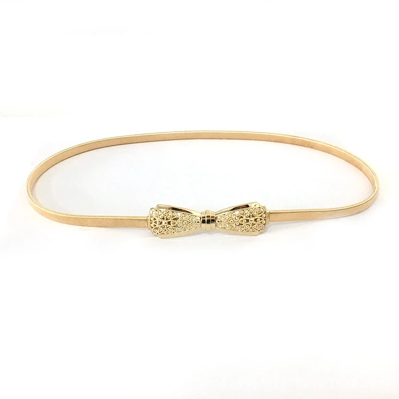 Bowknot Metal Waist Belts New Fashion 73*1CM Gold Silver Ladies All-match Elastic High Quality Accessories Dresses Waist Belts
Bowknot Metal Waist Belts New Fashion 73*1CM Gold Silver Ladies All-match Elastic High Quality Accessories Dresses Waist Belts