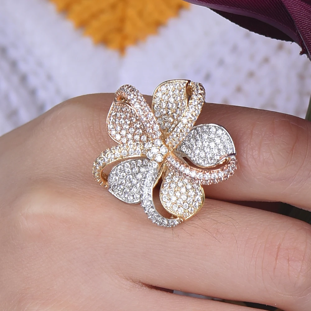 LARRAURI Luxury Geometric Flower Cubic Zircon Crystal Rings Engagement Dubai Unisex Rings Bride Women's Ring Jewelry Gifts
LARRAURI Luxury Geometric Flower Cubic Zircon Crystal Rings Engagement Dubai Unisex Rings Bride Women's Ring Jewelry Gifts