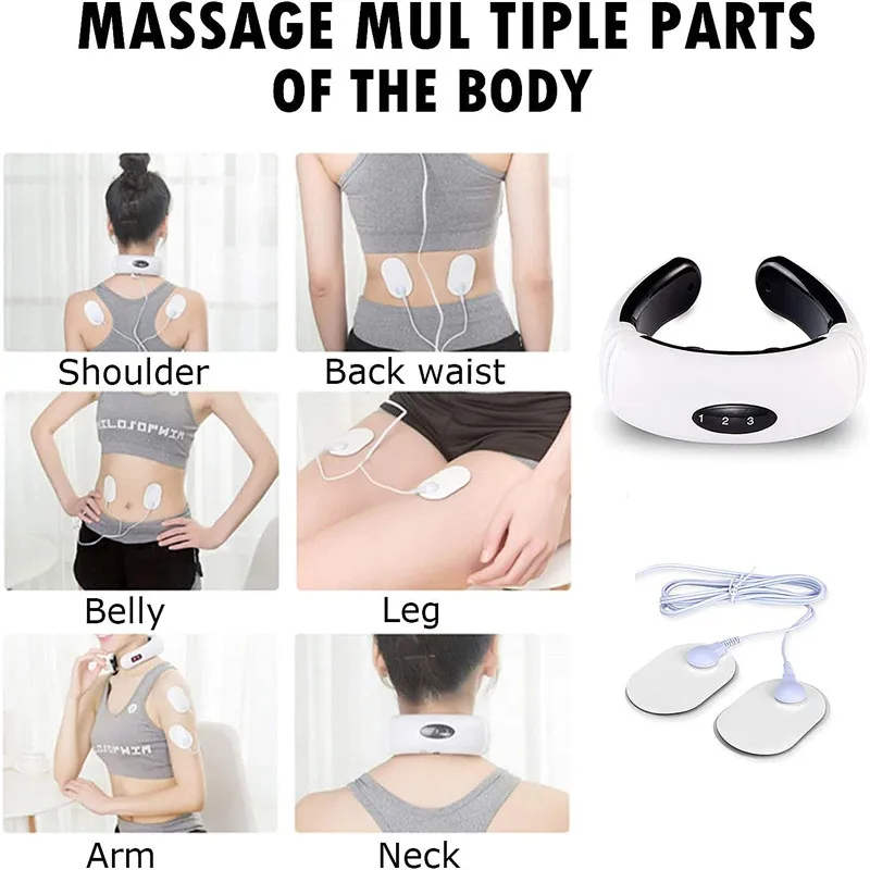Electric pulse neck and back massager far-infrared heating analgesic tool for health care and relaxation
Electric pulse neck and back massager far-infrared heating analgesic tool for health care and relaxation