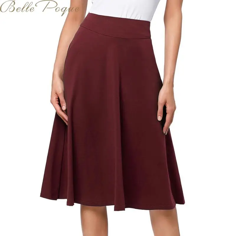 Belle Poque Women Pleated Skirt 2020 Fashion Streetwear Casual Ladies Saia Skirts High Waist Elegant | Женская одежда