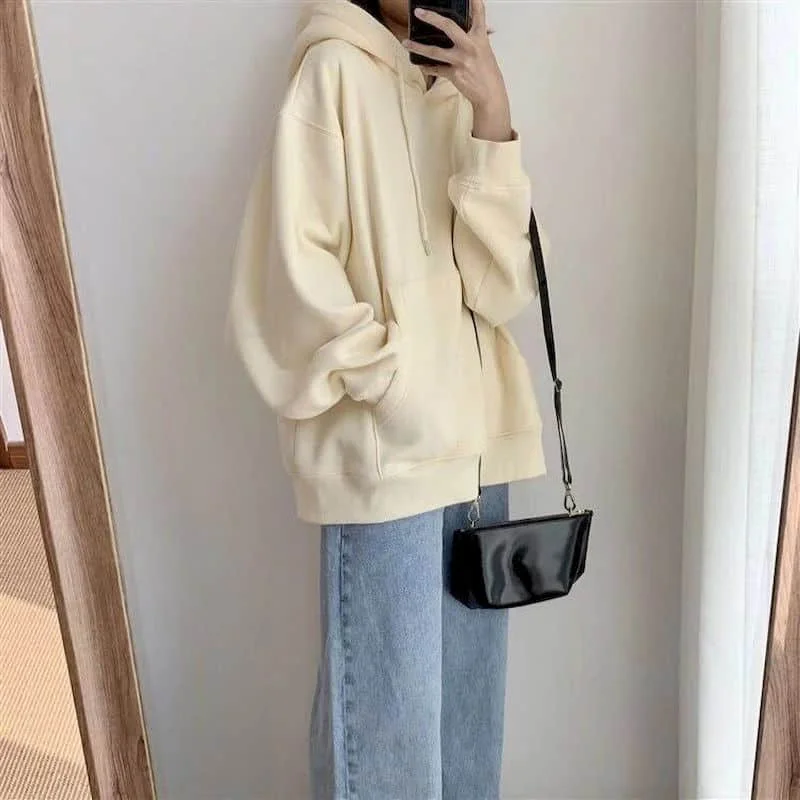Cream Color Hooded Sweatshirt Women Hoodies 201 Autumn Winter Plus Velvet Thick Loose Korean Student Jacket Dropshipping
Cream Color Hooded Sweatshirt Women Hoodies 201 Autumn Winter Plus Velvet Thick Loose Korean Student Jacket Dropshipping