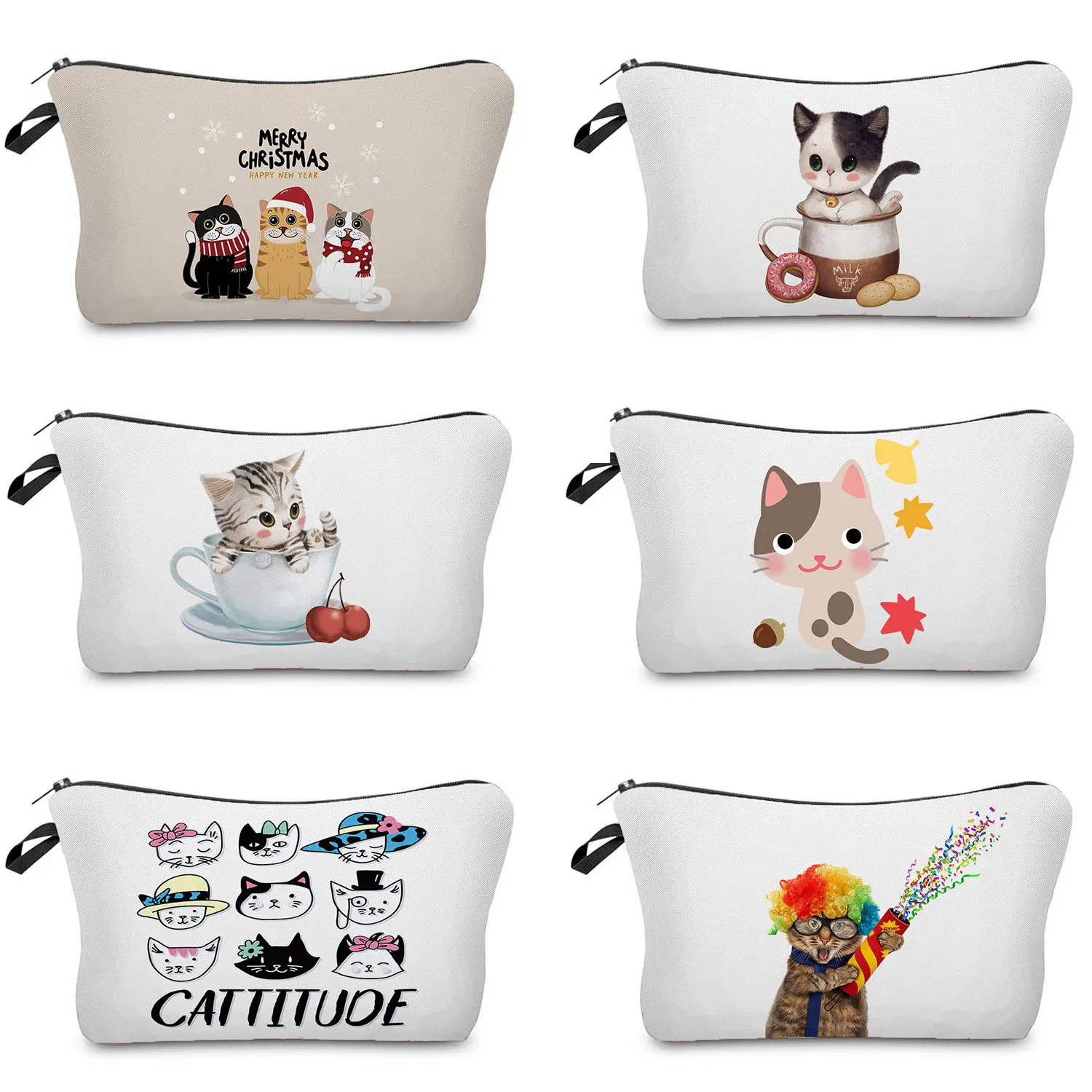 Lovely Printed Cat Cosmetics Organizer Bag High Quality Women's Makeup Bag Portable Storage Bags for Women Small Toiletry Bag
Lovely Printed Cat Cosmetics Organizer Bag High Quality Women's Makeup Bag Portable Storage Bags for Women Small Toiletry Bag