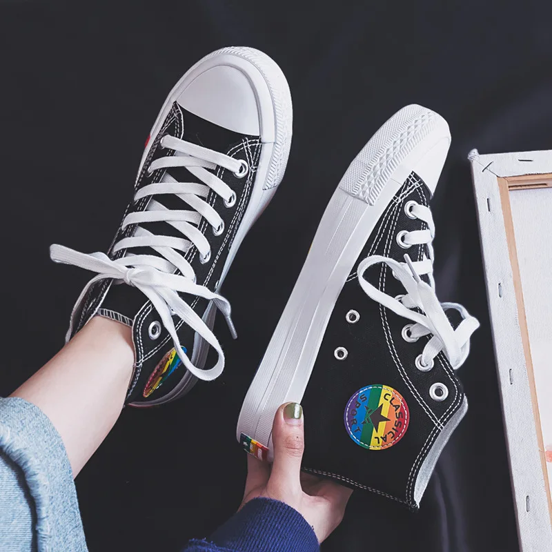 Women's Fashion 2020 Vulcanized Shoes Woman Sneakers New Rainbow Retro Canvas Shoes Flat Fashion Comfortable High Shoes Women
Women's Fashion 2020 Vulcanized Shoes Woman Sneakers New Rainbow Retro Canvas Shoes Flat Fashion Comfortable High Shoes Women