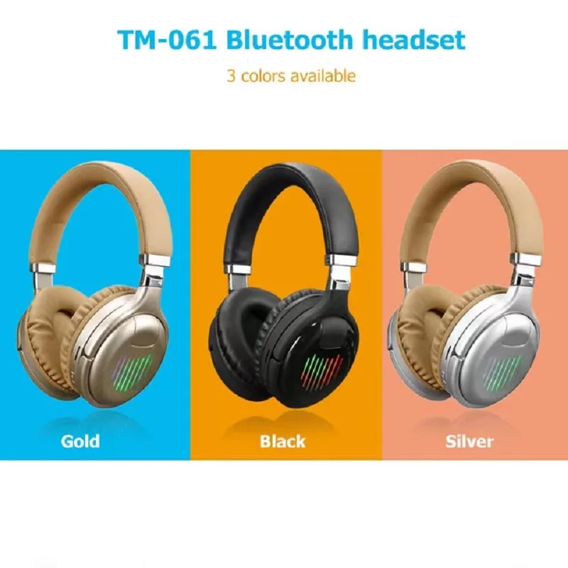 True Wireless Bluetooth Headphones 3D Stereo Headset Foldable Gaming LED Earphone With Mic FM TF Card Noise Reduction Headphones 
True Wireless Bluetooth Headphones 3D Stereo Headset Foldable Gaming LED Earphone With Mic FM TF Card Noise Reduction Headphones
