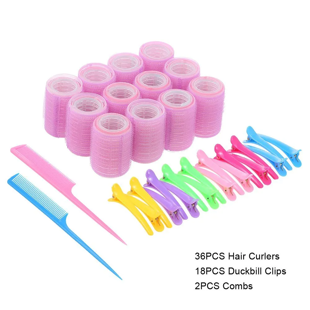 36PCS Self-adhesive Nylon Hair Curler with 18PCS Duckbill Clips 2PCS Combs Hair Rollers Set Portable Hairdressing Tool for DIY
36PCS Self-adhesive Nylon Hair Curler with 18PCS Duckbill Clips 2PCS Combs Hair Rollers Set Portable Hairdressing Tool for DIY
