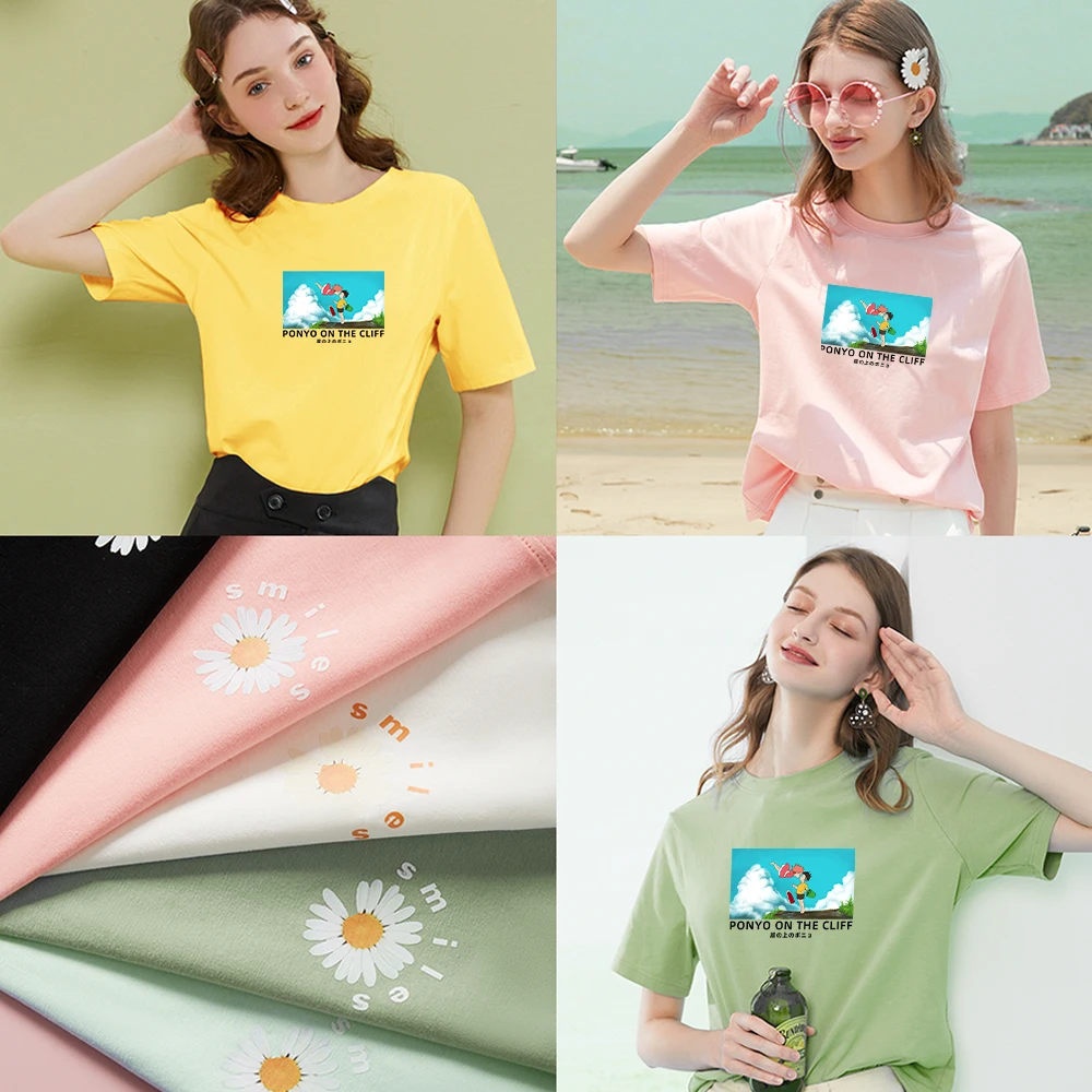 Cartoon T-shirt Short-sleeved top Girl on the cliff Ladies T-shirt 100% cotton T-shirt Comfortable loose T-shirt top
Cartoon T-shirt Short-sleeved top Girl on the cliff Ladies T-shirt 100% cotton T-shirt Comfortable loose T-shirt top