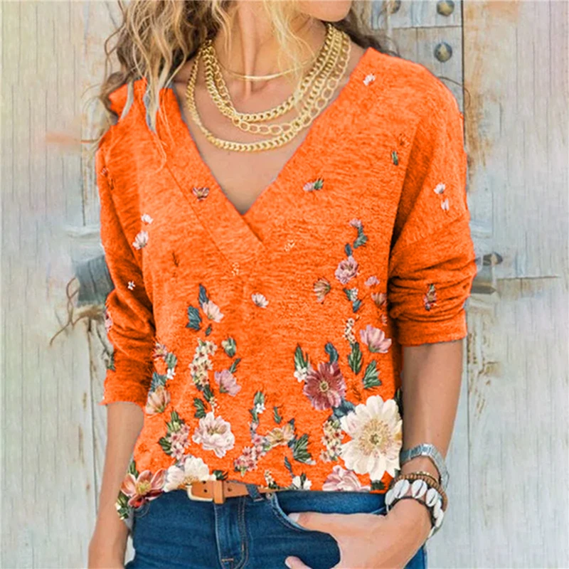 Women Elegant Flower Print V Neck Blouse Shirt Autumn Casual Long Sleeve Pullover Tops Office Ladies Retro Shirt Blusa
Women Elegant Flower Print V Neck Blouse Shirt Autumn Casual Long Sleeve Pullover Tops Office Ladies Retro Shirt Blusa