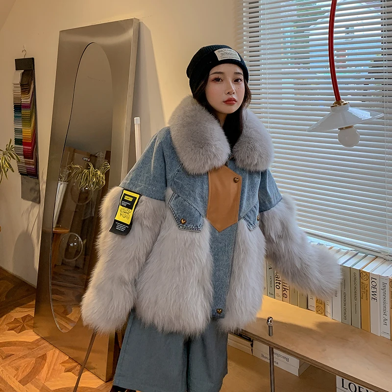 Duck Down Jacket Female 2021 Korean Fashion Winter Women's Real Fox Fur Coat Real Thick Warm Fox Fur Collar Loose Outerwear KZ03
Duck Down Jacket Female 2021 Korean Fashion Winter Women's Real Fox Fur Coat Real Thick Warm Fox Fur Collar Loose Outerwear KZ03
