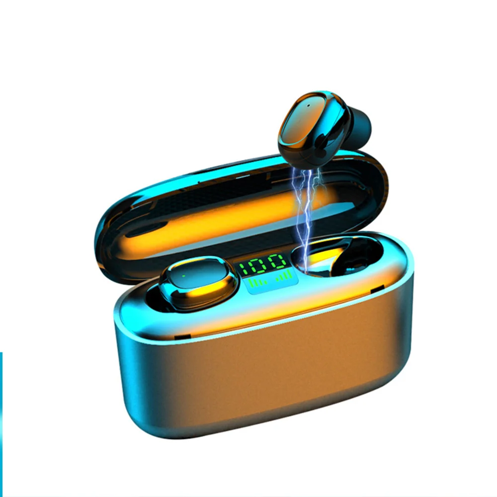 Digital Display Wireless Earphone Creative Sport Stereo Wireless Headphones with Charging Case (Black)
Digital Display Wireless Earphone Creative Sport Stereo Wireless Headphones with Charging Case (Black)