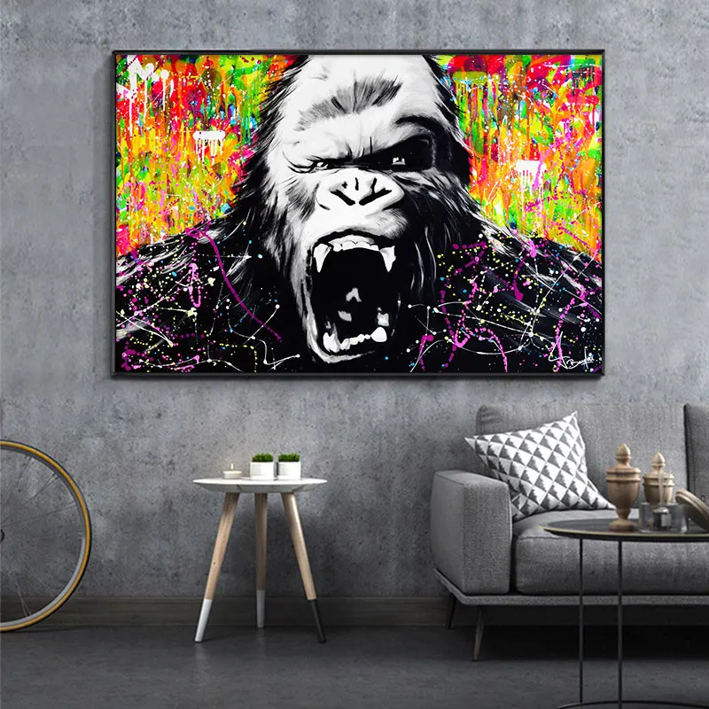 Modern StreetOrangutan Wall Graffiti Art Canvas Painting Angry Abstract Pop Art Canvas Prints for Kids Room Decoration
Modern StreetOrangutan Wall Graffiti Art Canvas Painting Angry Abstract Pop Art Canvas Prints for Kids Room Decoration