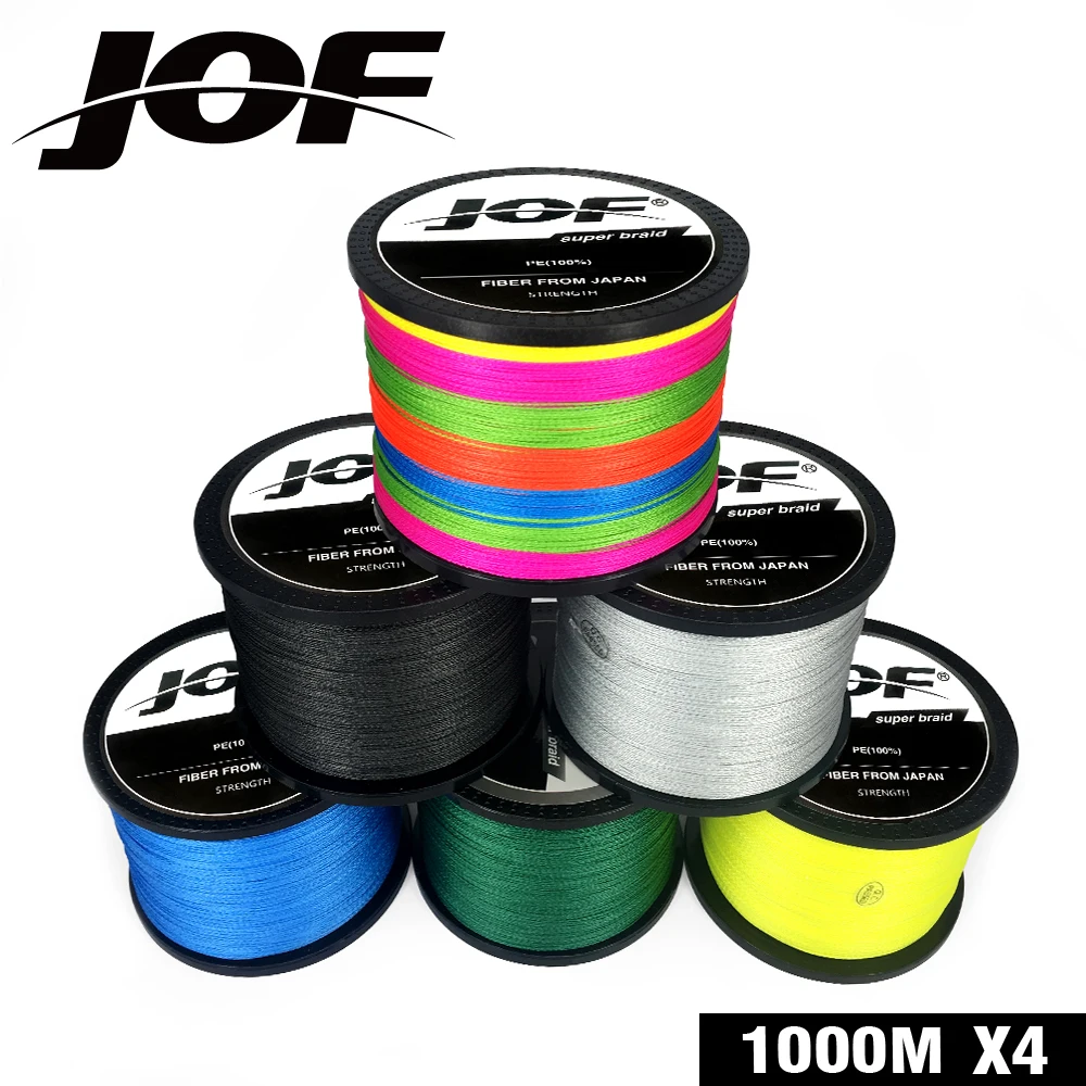 

JOF 4 Strands 1000M PE Braided Fishing Line Sea Saltwater Carp Fishing Weave Superior Extreme Strong 2019 Fishing Accessories