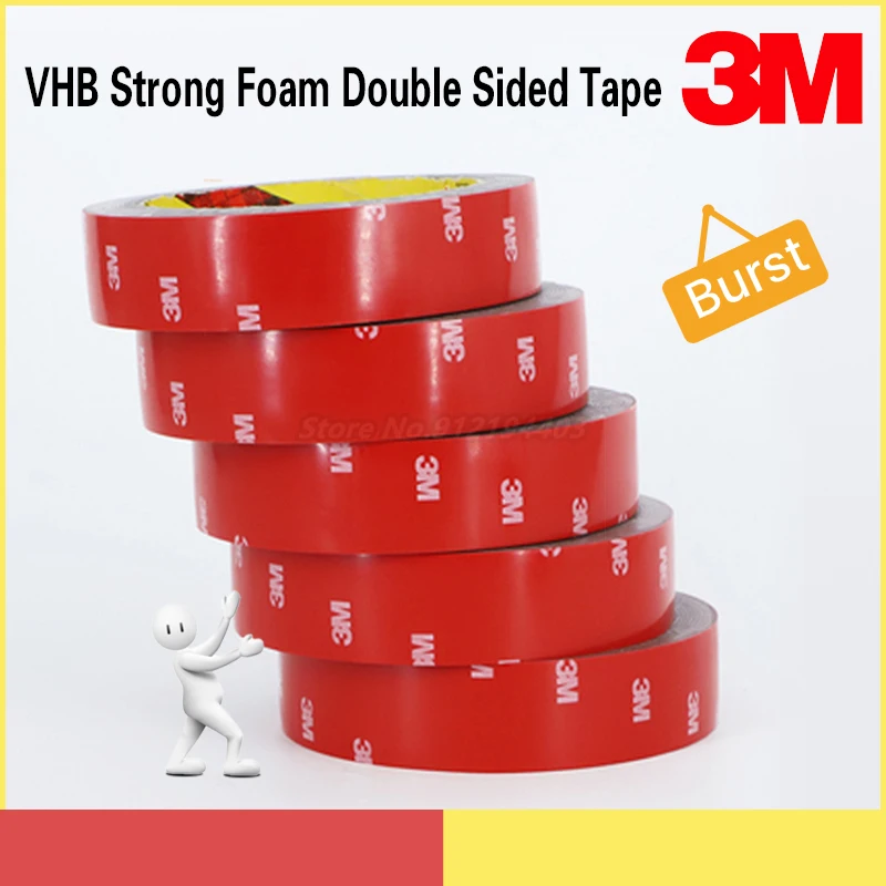 3M Super Strong Vhb Various Widths Double Sided Tape Waterproof No Trace Self Adhesive Acrylic Pad Two Sides Sticky for Car Home
3M Super Strong Vhb Various Widths Double Sided Tape Waterproof No Trace Self Adhesive Acrylic Pad Two Sides Sticky for Car Home