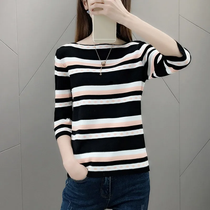 Women Pullover O Neck Sweater Knitted Jumper Korean Striped Preppy Autumn Tops Long Sleeve Kawaii Basic Jumper
Women Pullover O Neck Sweater Knitted Jumper Korean Striped Preppy Autumn Tops Long Sleeve Kawaii Basic Jumper