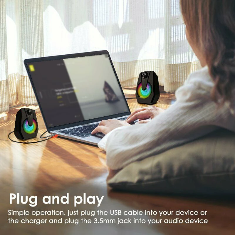 Computer Speaker Colorful Led Light Speaker Portable Speaker for Phone Outdoor Loudspeaker Stereo Music Surround Bass Speaker
Computer Speaker Colorful Led Light Speaker Portable Speaker for Phone Outdoor Loudspeaker Stereo Music Surround Bass Speaker