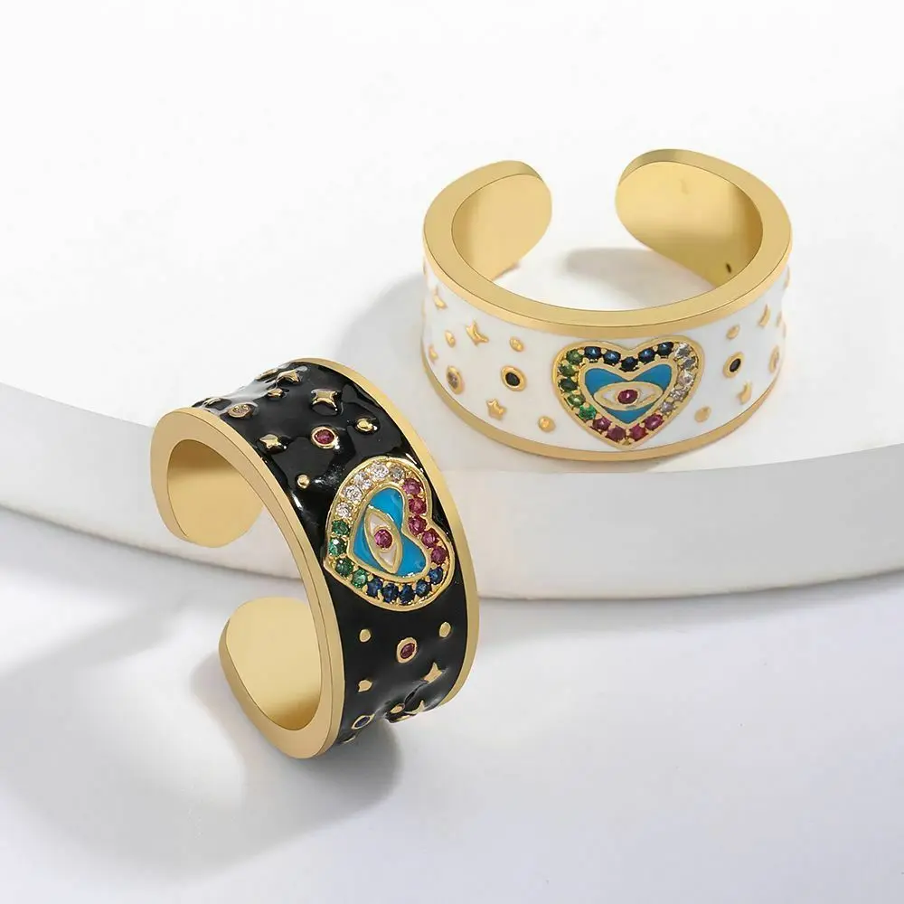 Retro ethnic Turkish Devil Eyes Irregular Hollow Love Dripping oil Open Rings Men and Women Couples Party Daily Jewelry Gifts
Retro ethnic Turkish Devil Eyes Irregular Hollow Love Dripping oil Open Rings Men and Women Couples Party Daily Jewelry Gifts