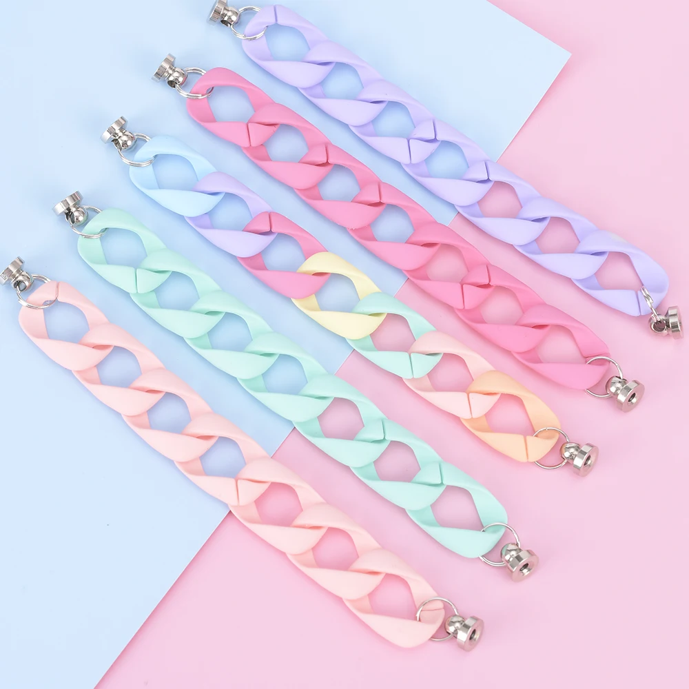 1PCS Candy Color Acrylic Oblate Chain Buckle Phone Case Cord Chain Portable Wristlet Straps Chain Bracelet Jewelry Accessories
1PCS Candy Color Acrylic Oblate Chain Buckle Phone Case Cord Chain Portable Wristlet Straps Chain Bracelet Jewelry Accessories