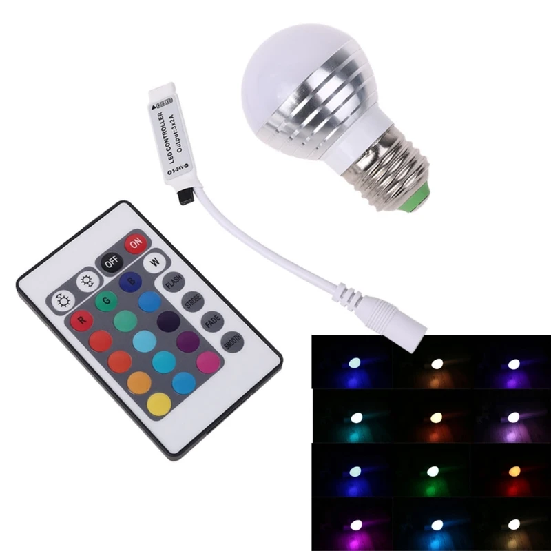 E27 3W RGB Light Bulb LED Color Changing Lamp Bulb with 24/44 Keys Wireless Remote Controller for Home Bedroom Decoration Lamp
E27 3W RGB Light Bulb LED Color Changing Lamp Bulb with 24/44 Keys Wireless Remote Controller for Home Bedroom Decoration Lamp