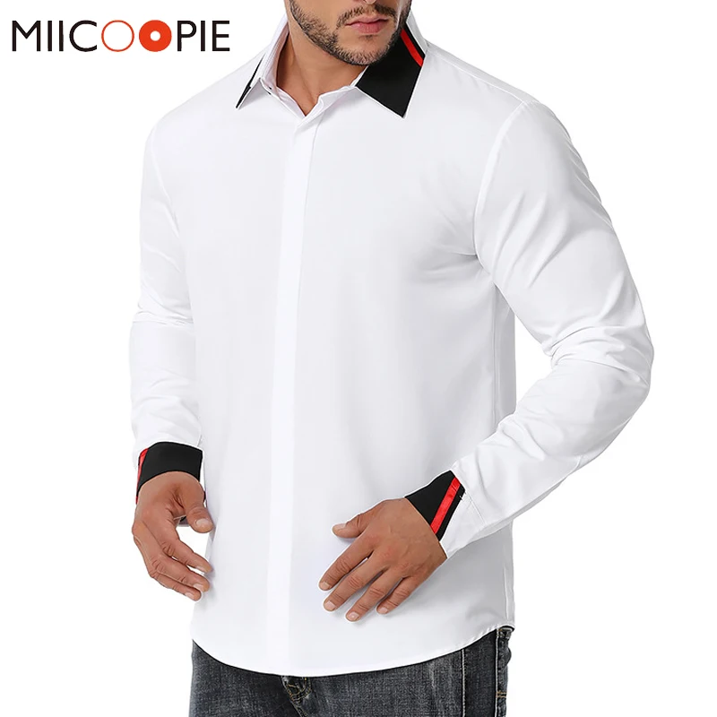 Men Formal Shirt Business Outwear 2020 New Fashion Mens Patchwork Color Long Sleeve Regular Fit Camisa Social White Dress Shirts 
Men Formal Shirt Business Outwear 2020 New Fashion Mens Patchwork Color Long Sleeve Regular Fit Camisa Social White Dress Shirts