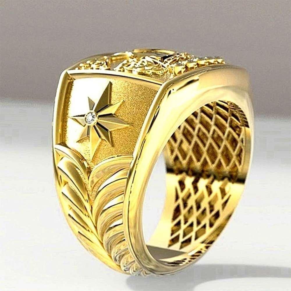 Luxury Men's Gold Plated Wide Ring Garland Trophy Design Pattern Man Holiday Gift Party Multifunctional Finger Ring Top Sale
Luxury Men's Gold Plated Wide Ring Garland Trophy Design Pattern Man Holiday Gift Party Multifunctional Finger Ring Top Sale