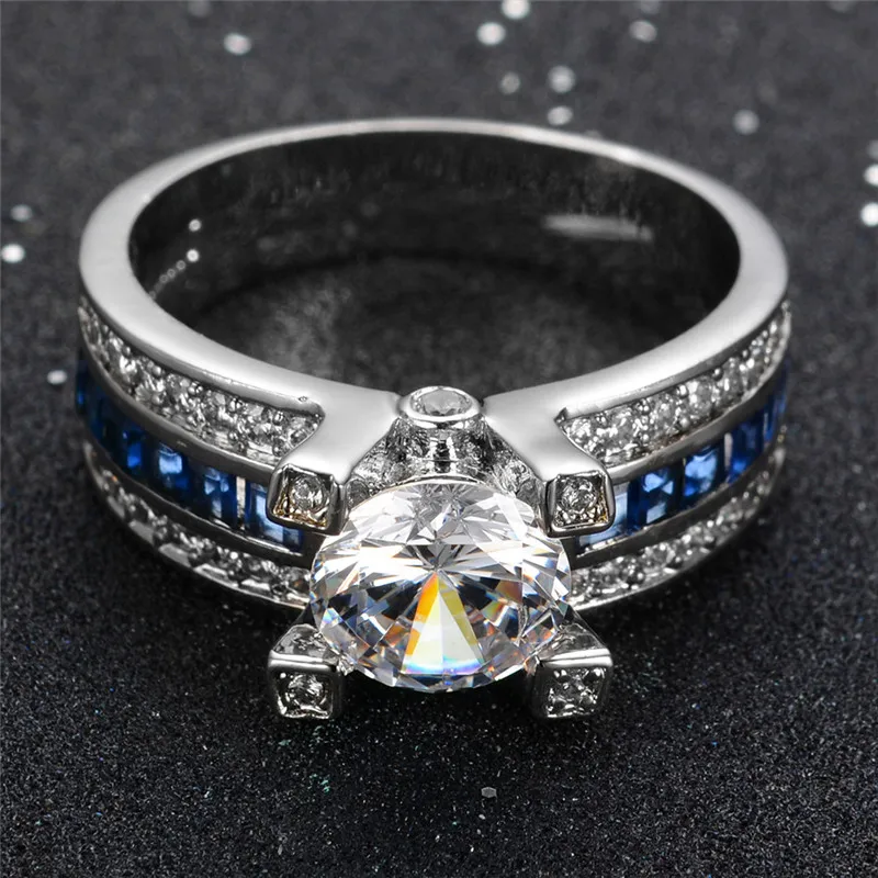 Luxury Female Natural Blue Sapphire Ring 100% Real 925 Sterling Silver Wedding Rings For Women Luxury Big Round Engagement Ring
Luxury Female Natural Blue Sapphire Ring 100% Real 925 Sterling Silver Wedding Rings For Women Luxury Big Round Engagement Ring