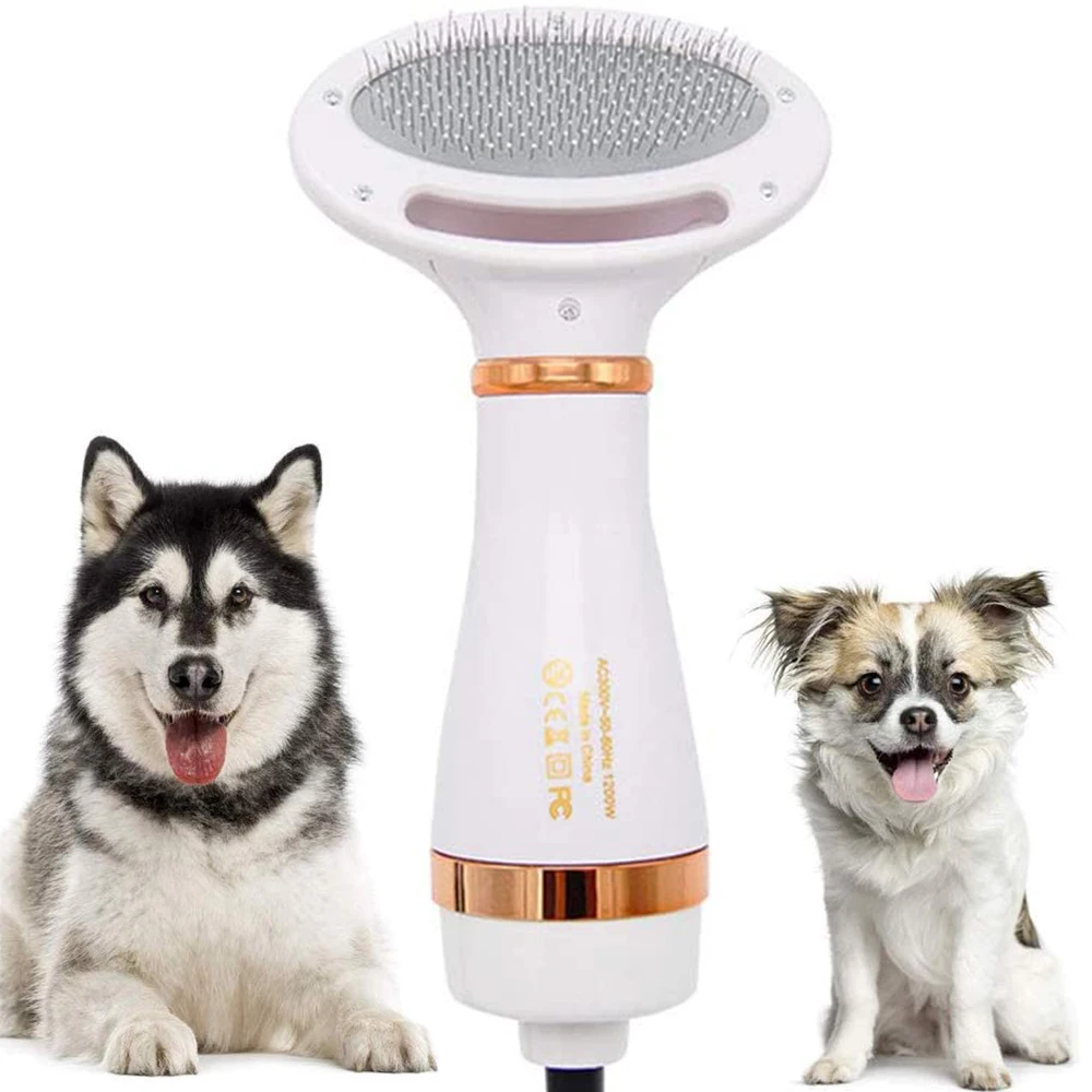 

Pet Hair Dryer Dog and Cats Hair Grooming Dryer with Slicker Brush 3 Heat Settings with Slicker Brush Portable Dog Blower