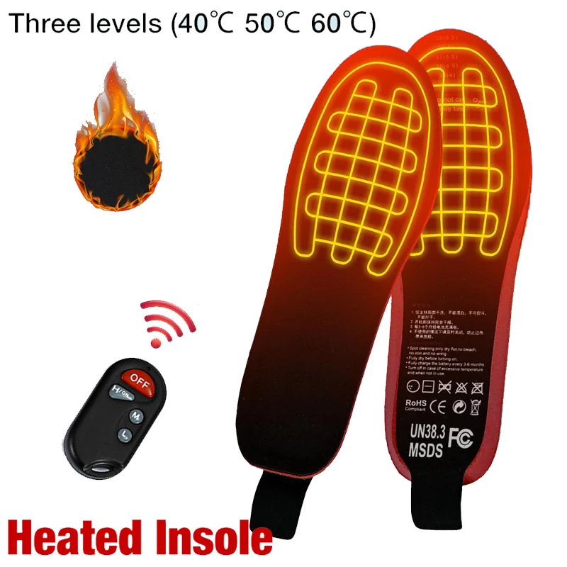 Winter Heated Shoe Insoles 2100mAh Remote Control USB Rechargeable Electric Warm Sock Pad 35-46 Size For Skiing hunting -40
Winter Heated Shoe Insoles 2100mAh Remote Control USB Rechargeable Electric Warm Sock Pad 35-46 Size For Skiing hunting -40