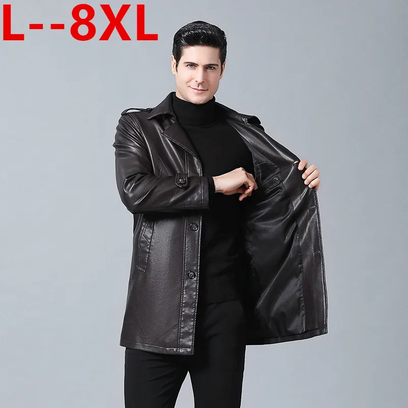 Men's 5XL 4X 8XL 6XL 2020 autumn and winter new handsome middle-aged Slim casual fashion long coat leather jacket
Men's 5XL 4X 8XL 6XL 2020 autumn and winter new handsome middle-aged Slim casual fashion long coat leather jacket