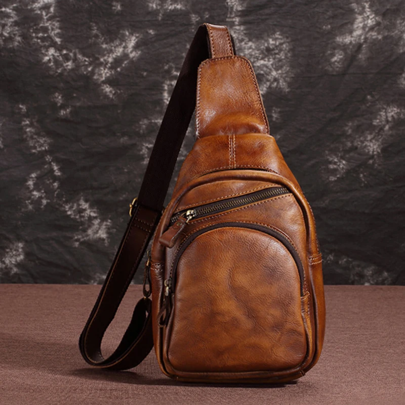 Genuine Leather Cross Body Male Chest Bag Rucksack Backpack Vintage Style Multi-Pockets Men 100% Cowhide One Shoulder Sling Bags
Genuine Leather Cross Body Male Chest Bag Rucksack Backpack Vintage Style Multi-Pockets Men 100% Cowhide One Shoulder Sling Bags