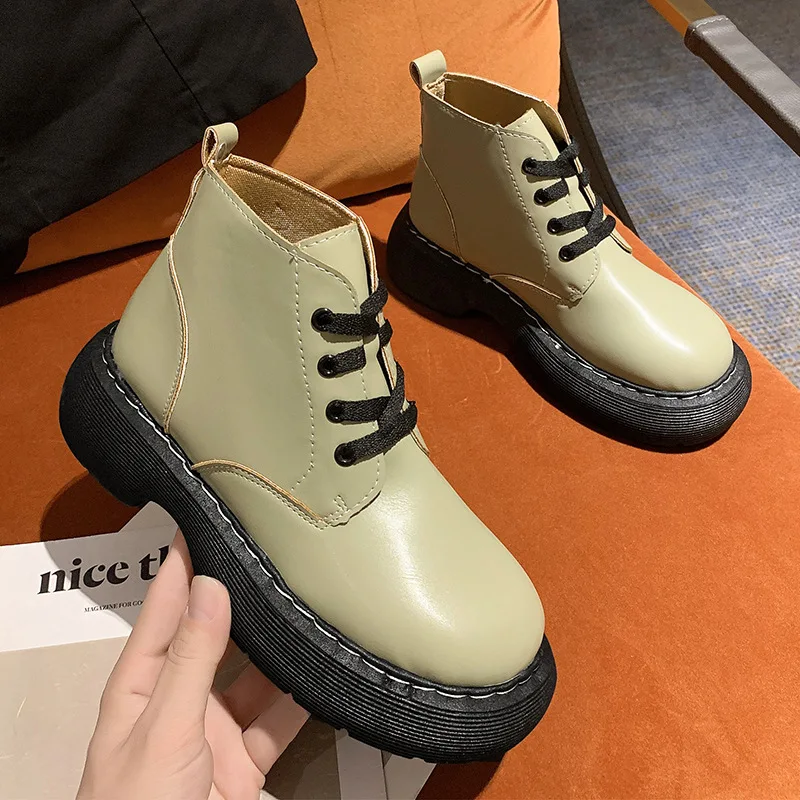 Avocado Green Ankle Martin Boots Artificial Leather Boots Spring Autumn Shoes Lace-up Platform Motorcycles Boots For Women 2022
Avocado Green Ankle Martin Boots Artificial Leather Boots Spring Autumn Shoes Lace-up Platform Motorcycles Boots For Women 2022