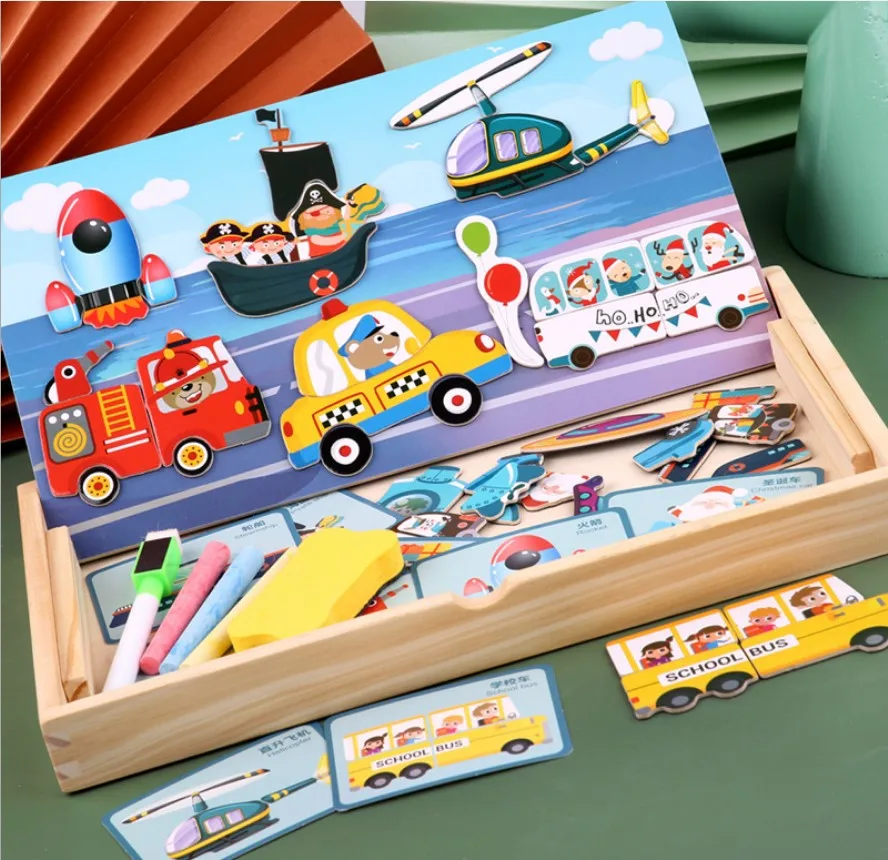 Wooden Magnetic Puzzle Learing Box Figure/Animals/ Vehicle /Circus Drawing Board 7 stylesEducational Toy Gift
Wooden Magnetic Puzzle Learing Box Figure/Animals/ Vehicle /Circus Drawing Board 7 stylesEducational Toy Gift