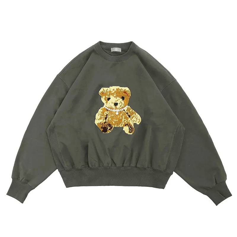 Fgss men's clothing - autumn and winter 2021 new fashion brand three dimensional pearl necklace embroidery bear round neck long
Fgss men's clothing - autumn and winter 2021 new fashion brand three dimensional pearl necklace embroidery bear round neck long