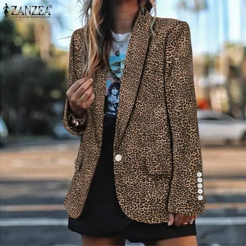 ZANZEA Female Casual Long Sleeve Corduroy Printed Coats Elegant Lapel Button Jackets Office Suits Fashion Women Leopard Blazer
ZANZEA Female Casual Long Sleeve Corduroy Printed Coats Elegant Lapel Button Jackets Office Suits Fashion Women Leopard Blazer