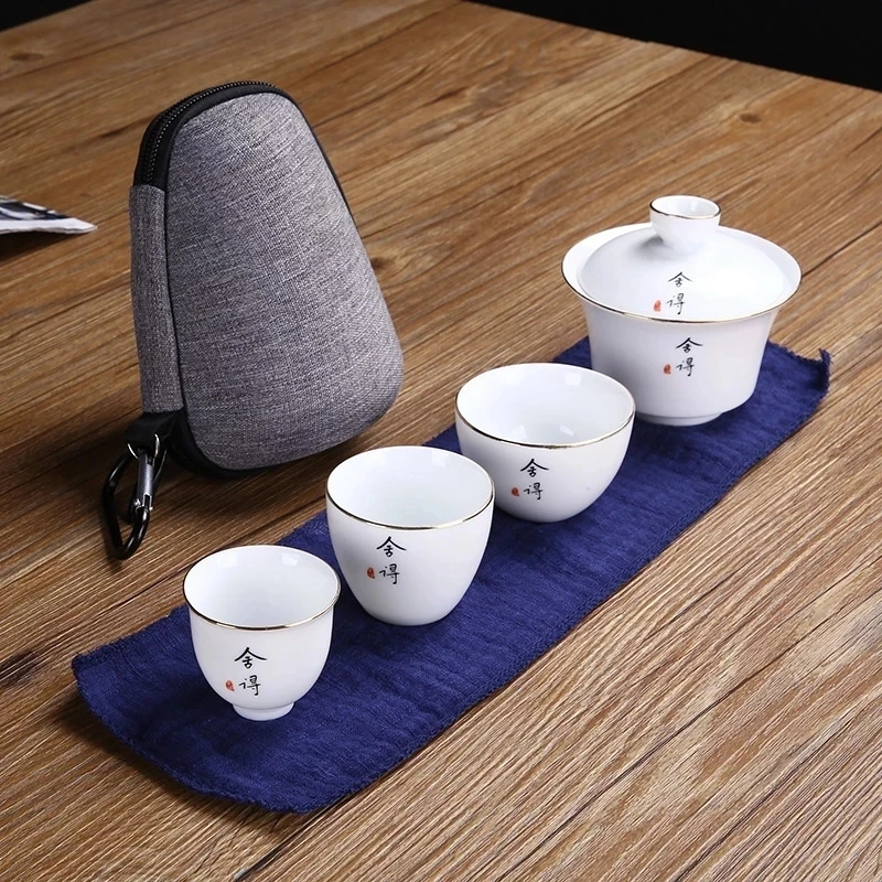 Travel Bag Chinese Kung Fu Tea set gaiwan teapot teacups fair mug tea sets white ceramic fot gift puer Drinkware Free shipping
Travel Bag Chinese Kung Fu Tea set gaiwan teapot teacups fair mug tea sets white ceramic fot gift puer Drinkware Free shipping