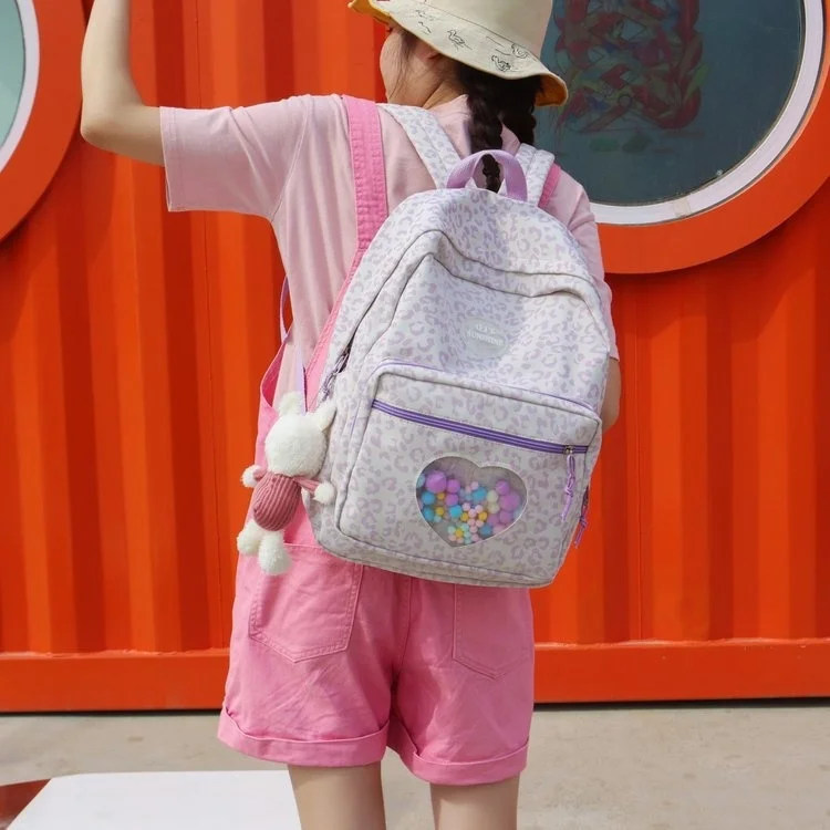 2021 summer new Korean version ins lovely gradient transparent love hair ball soft girl student backpack schoolbag
2021 summer new Korean version ins lovely gradient transparent love hair ball soft girl student backpack schoolbag