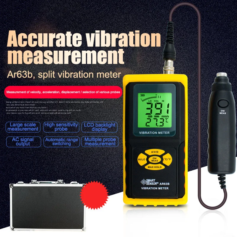 Digital Vibration Meter Analyzer Handheld Vibrometer Vibration Test Tool Meter AR63B PUO88
Digital Vibration Meter Analyzer Handheld Vibrometer Vibration Test Tool Meter AR63B PUO88
